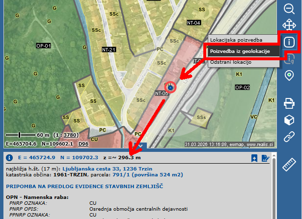 Poizvedba iz geolokacije